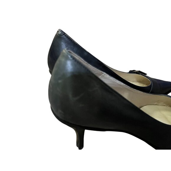 Joan & David Leather Pointy Toe Pumps Womens 8M Blue Circa 365 CJCalliope Y2K - Picture 11 of 16